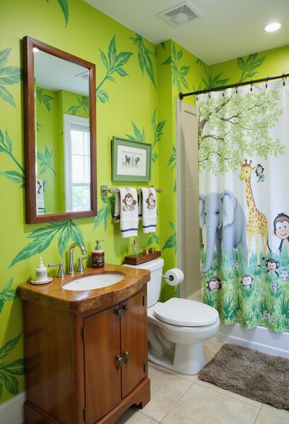 jungle safari bathroom decor