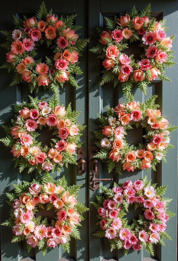 layered floral wreath design