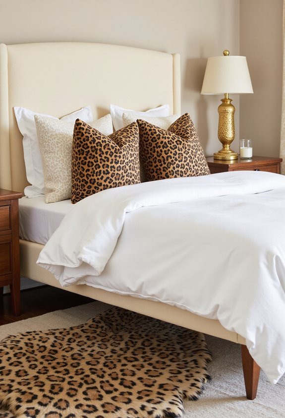 leopard print bedroom accents
