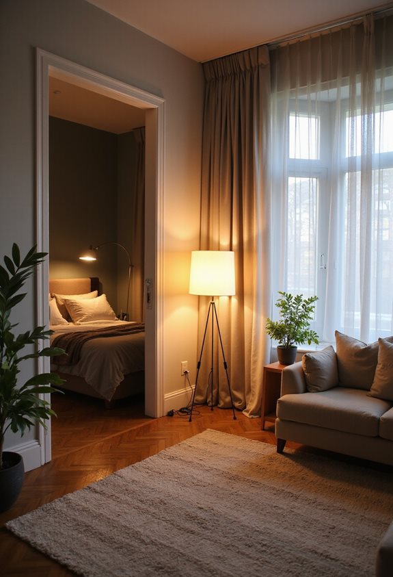 lighting creates distinct boundaries