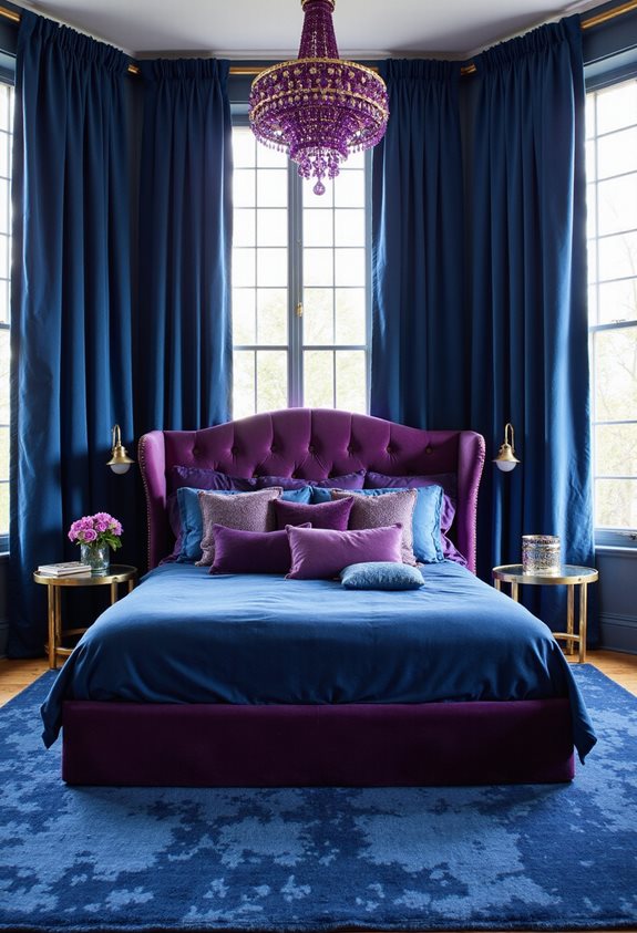 luxurious jewel toned bedroom accents