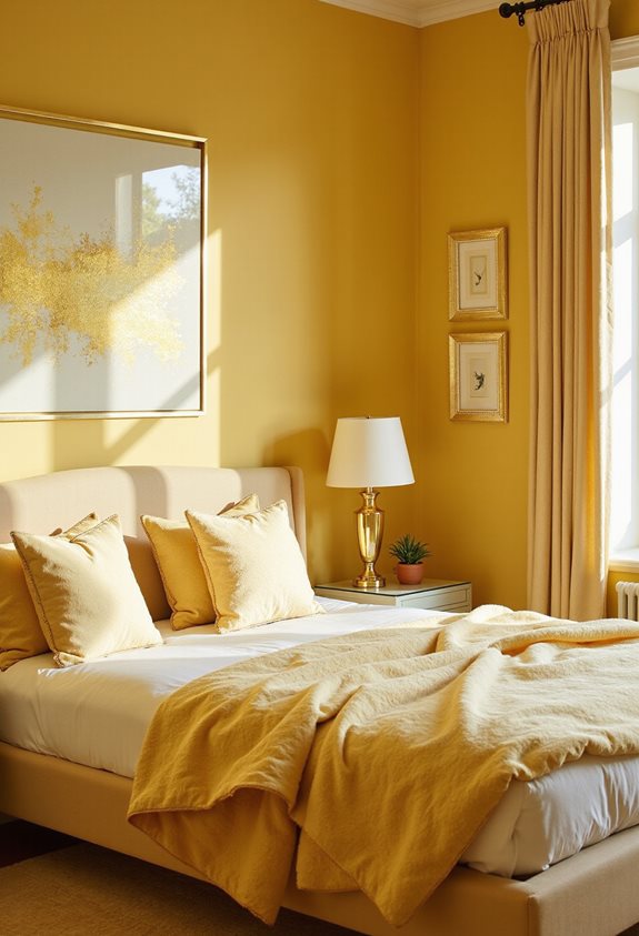 luxury gold accents enhance yellow