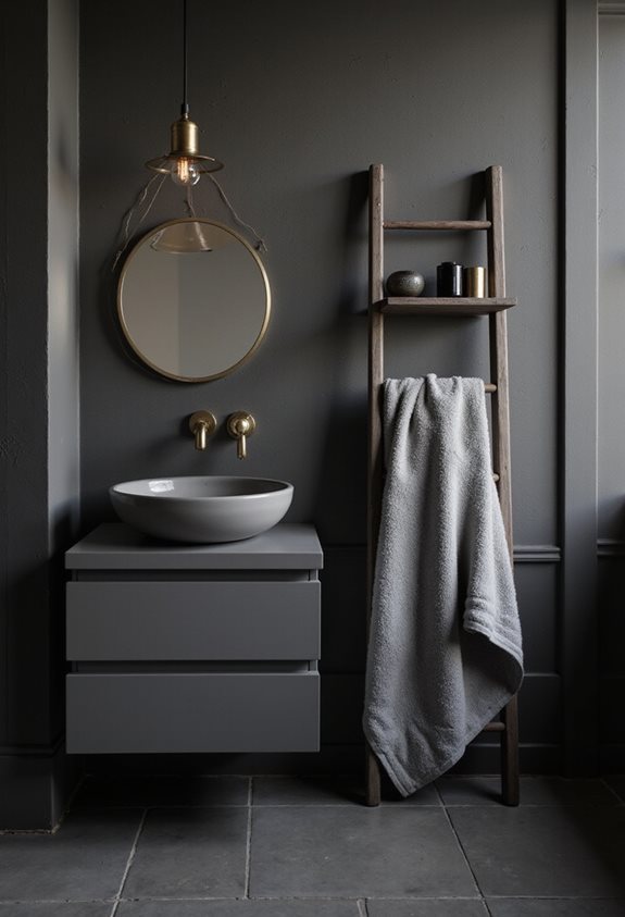 matte charcoal bathroom elegance