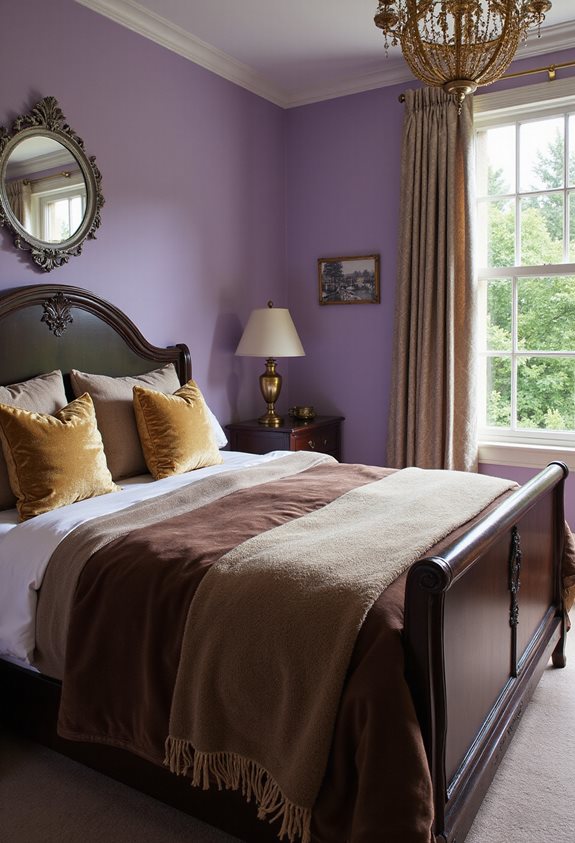 metallic accents enhance decor