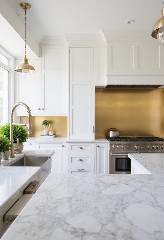 metallic accents enhance kitchens