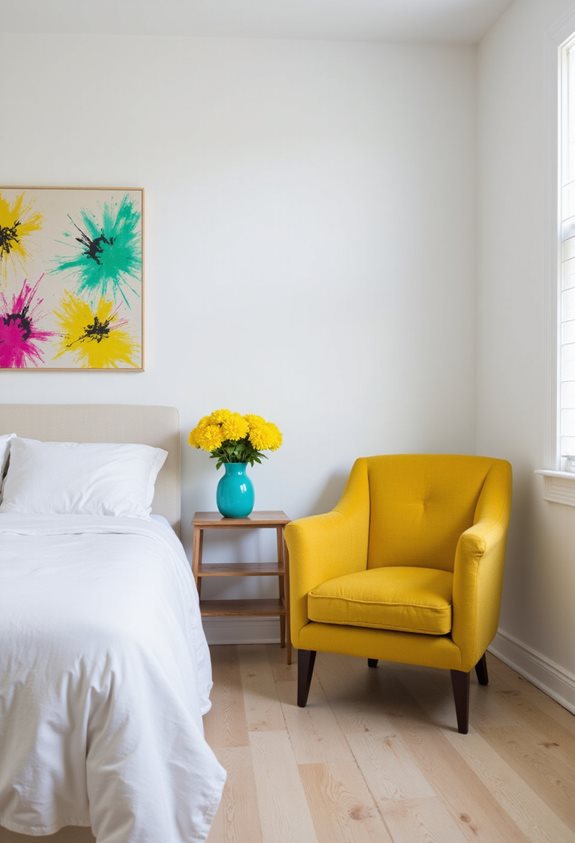 minimalism with colorful accents