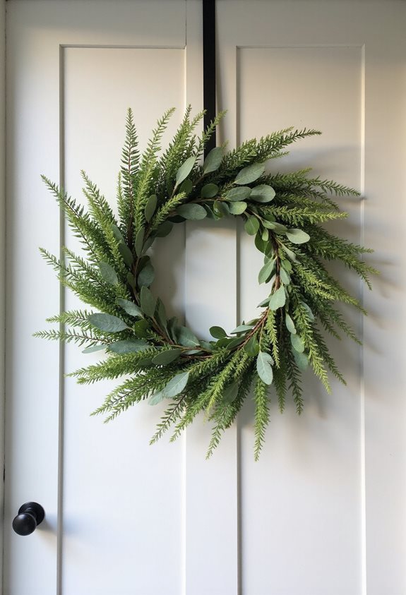 minimalist greenery wreath design