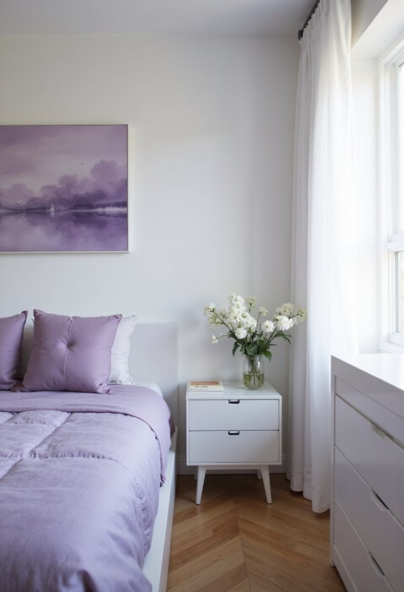 minimalist purple and white