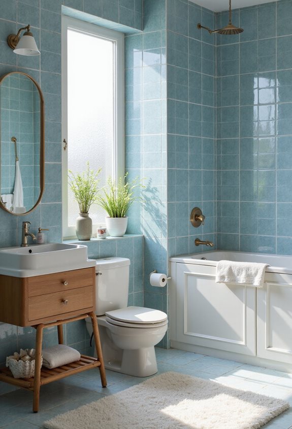 natural wood warms blue