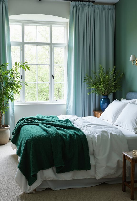 nature inspired blue green bedroom