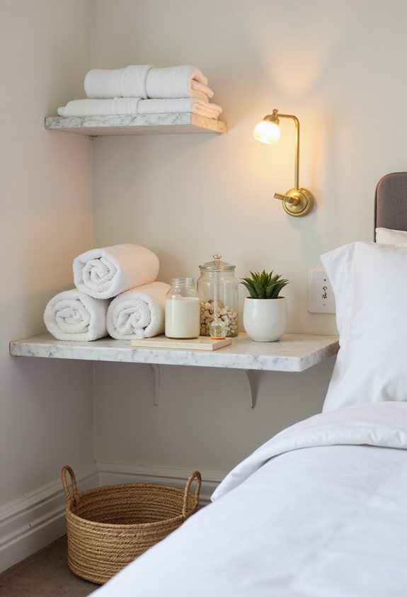 neatly organized guest essentials