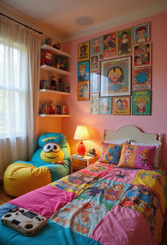 nostalgic 90s cartoon decor