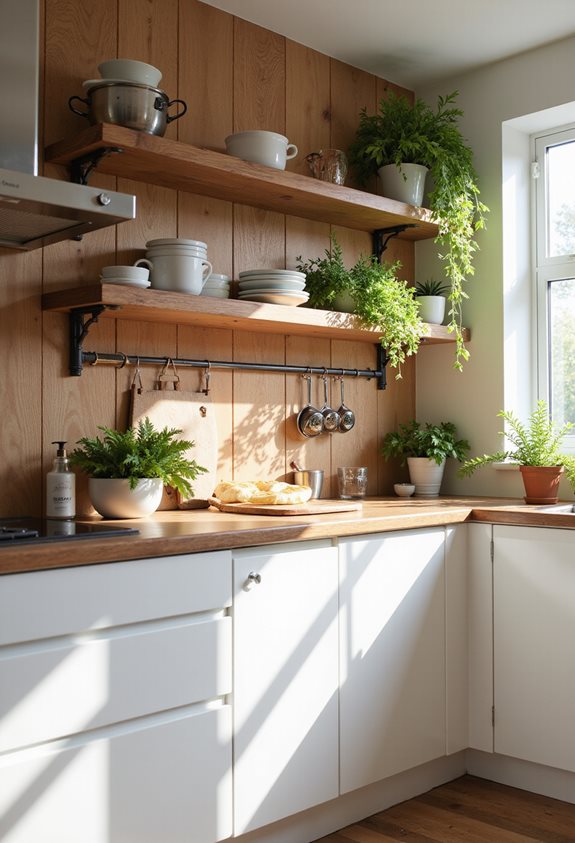 open shelving with personality