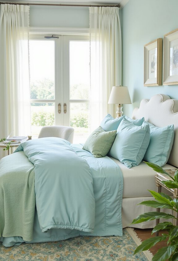 pastel blues and mint