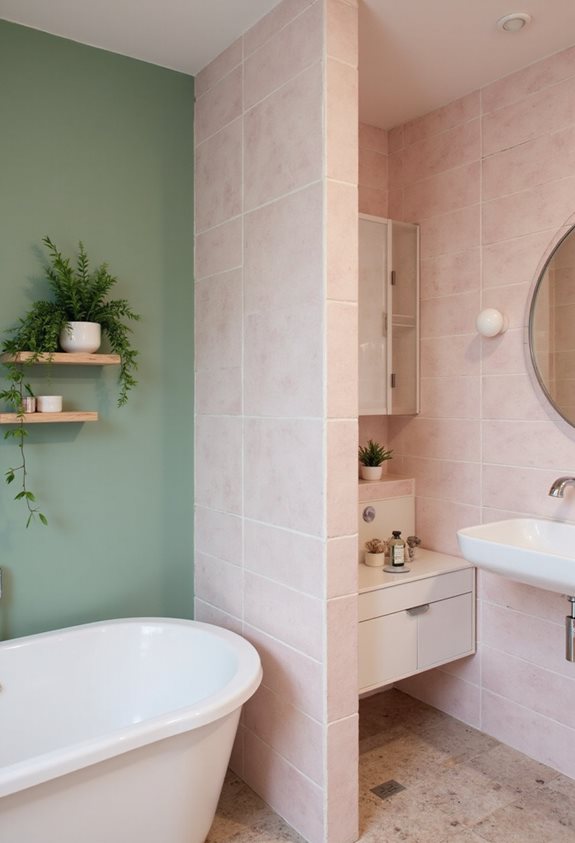 pastel pink green balance