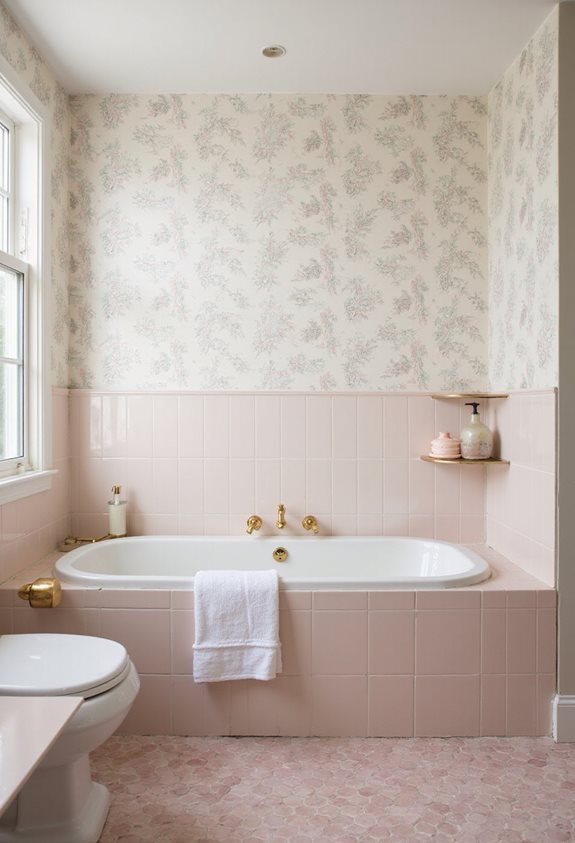 pastel tiles and floral accents