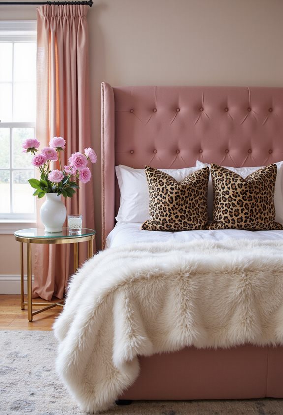 pink and animal print accents