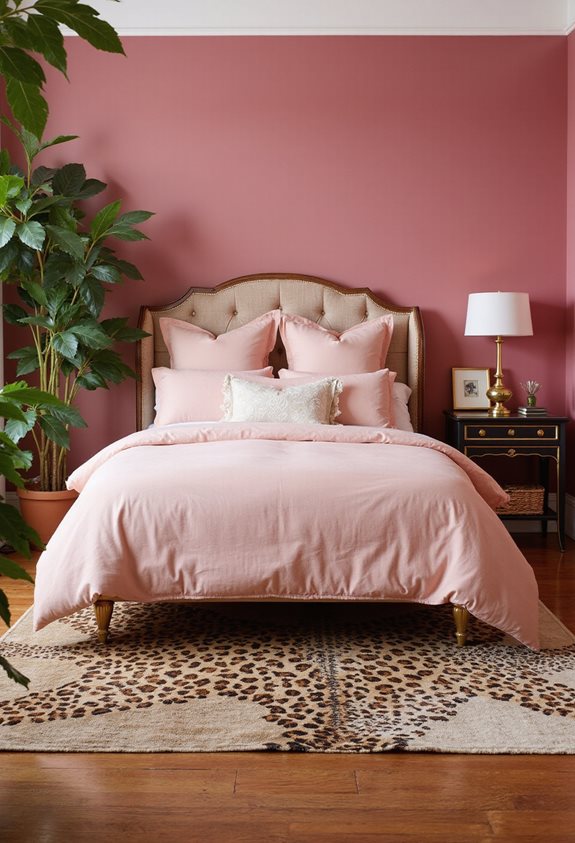 pink and cheetah rug styling
