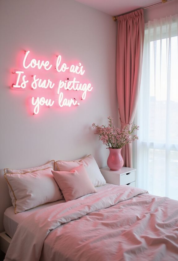 pink neon wall decor