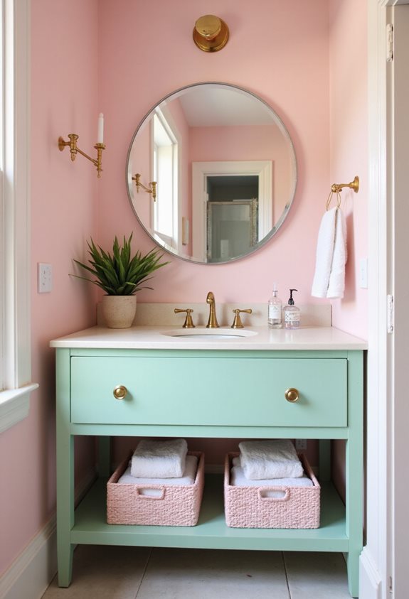 playful pastel vanity cabinets