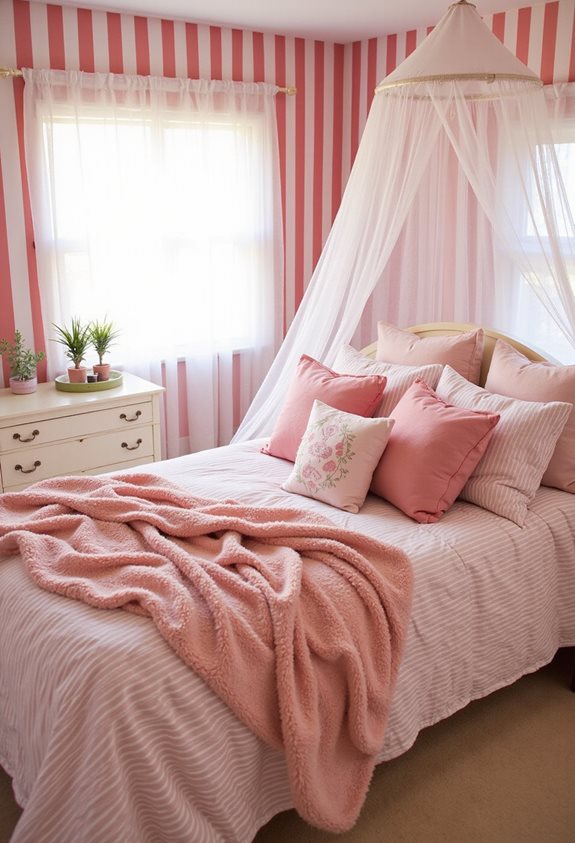 playful pink and white stripes