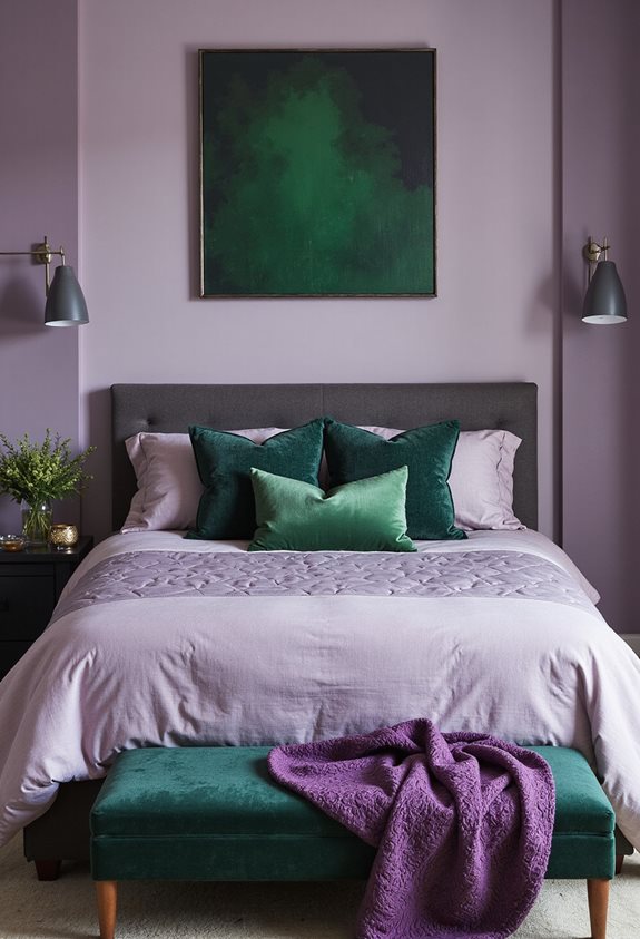 playful purple and green layering