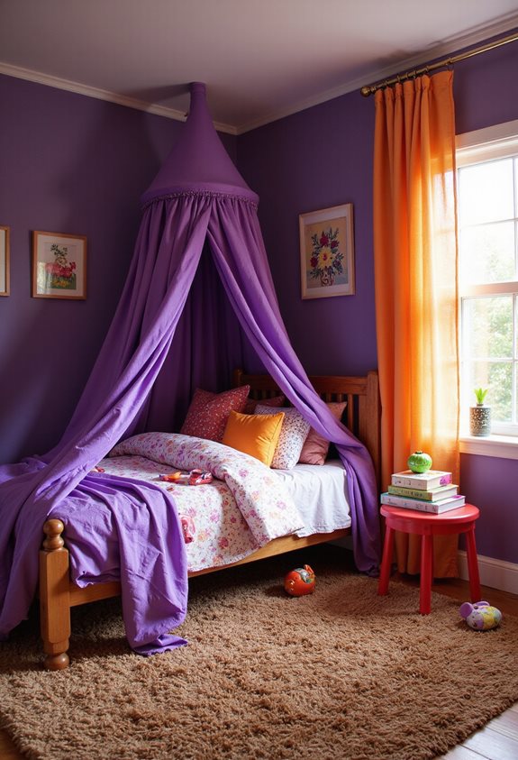 playful purple cozy brown