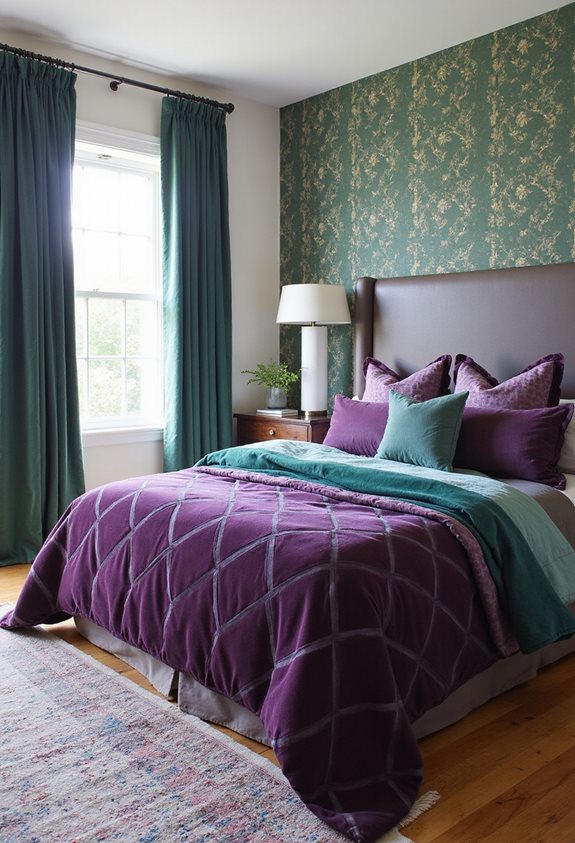 playful purple green textiles