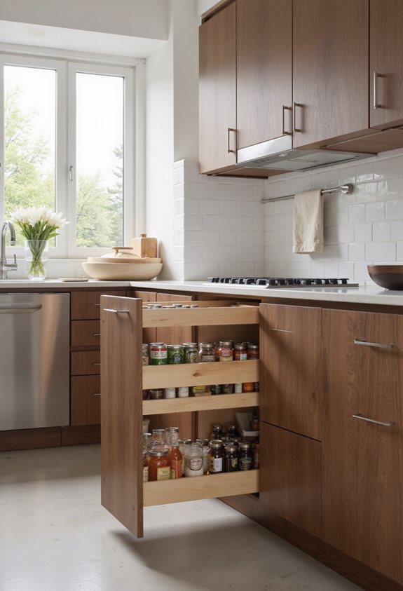 pull out shelves for organization