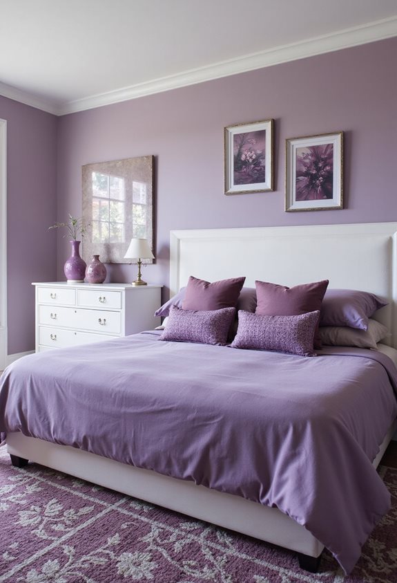 purple and white decor ideas