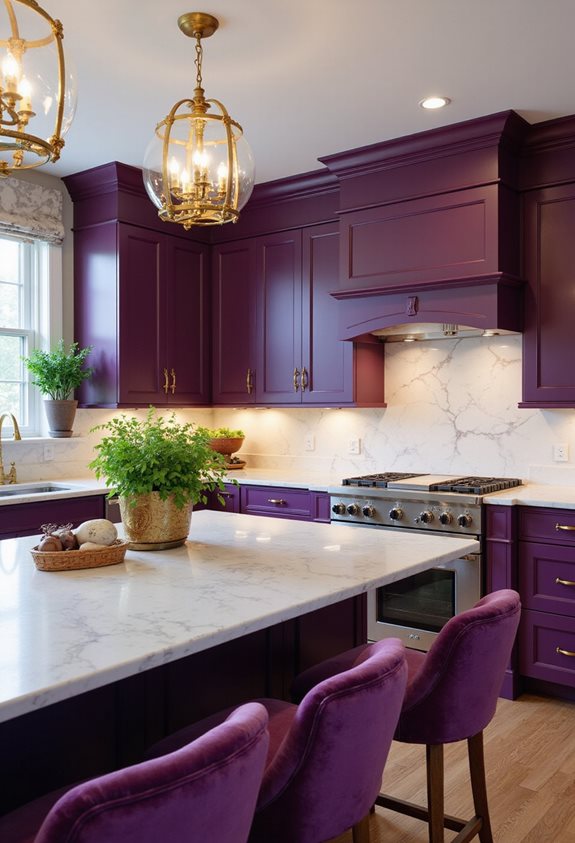 regal purple kitchen elegance