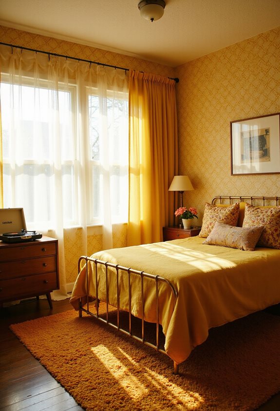retro mustard yellow decor