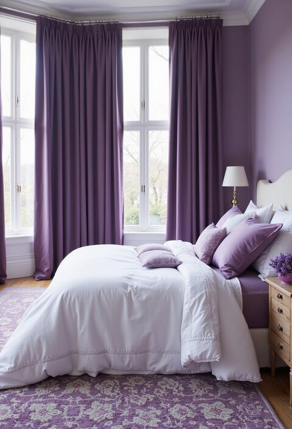 rugs unifying purple and white