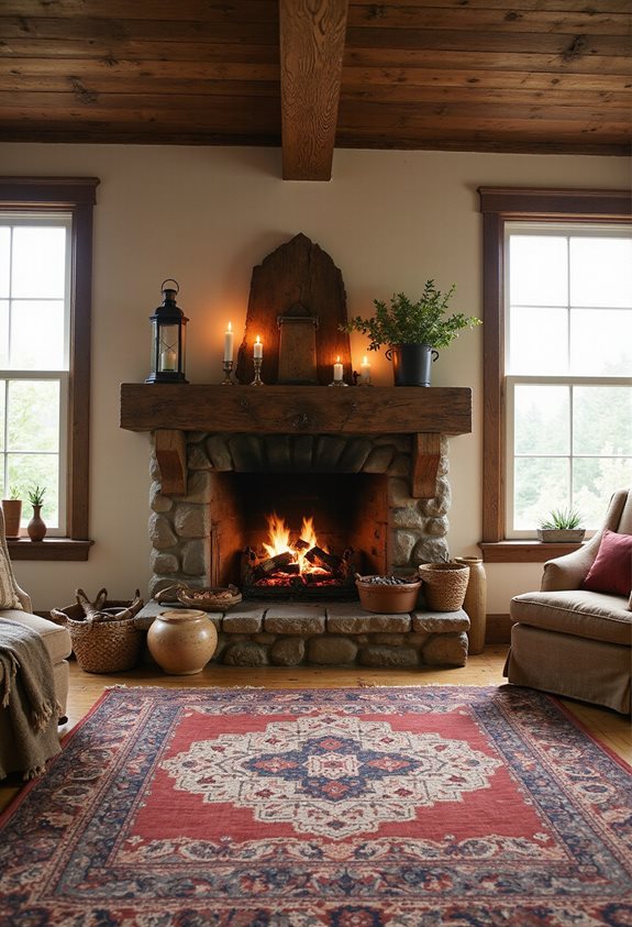 rustic fireplace decor ideas
