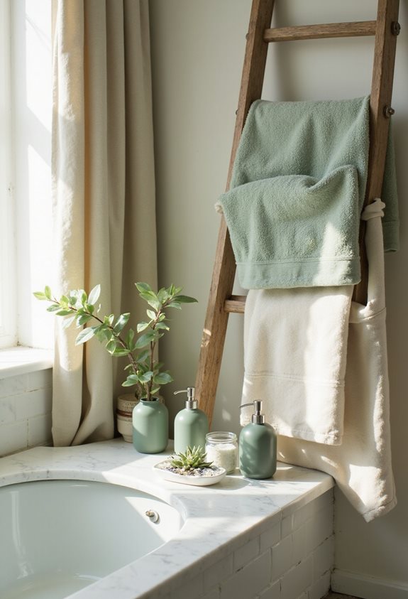 sage green bathroom accessories