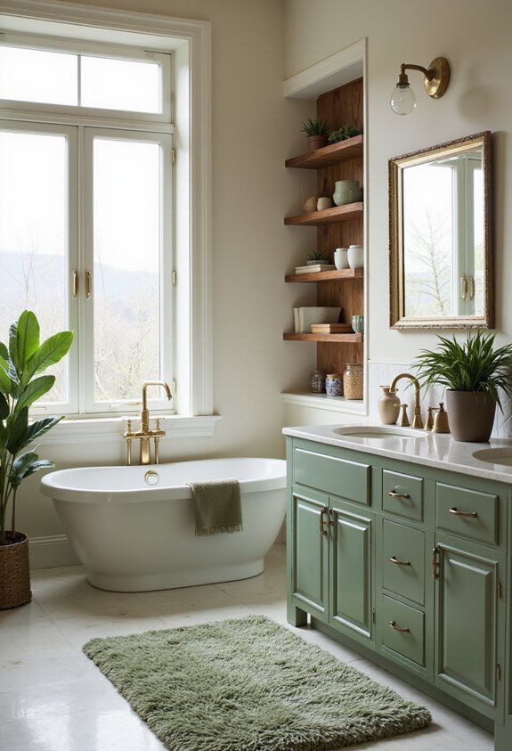 sage green bathroom rug