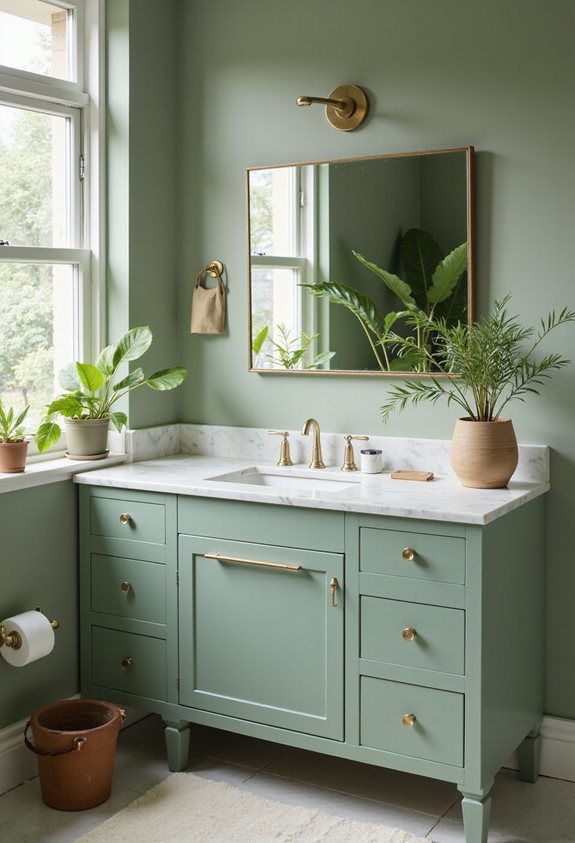 sage green bathroom tranquility