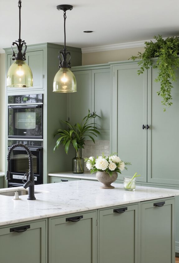 sage green pendant lights