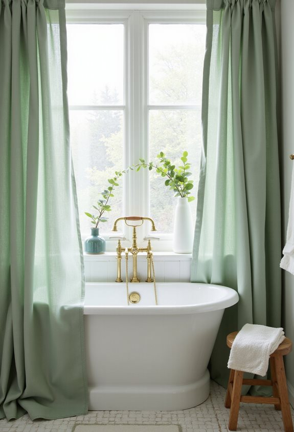 sage green shower curtains