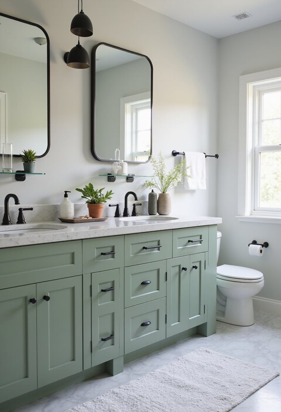 sage green stylish storage