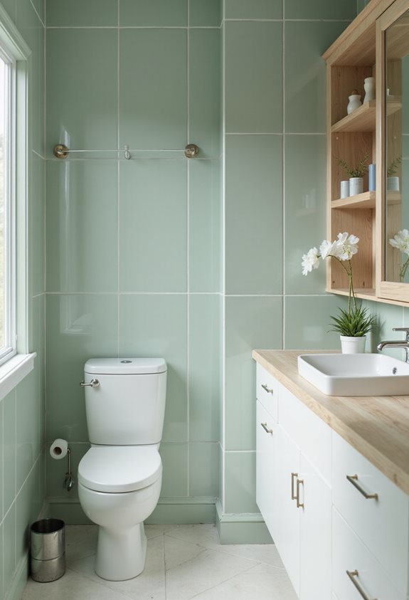 sage green tile accent
