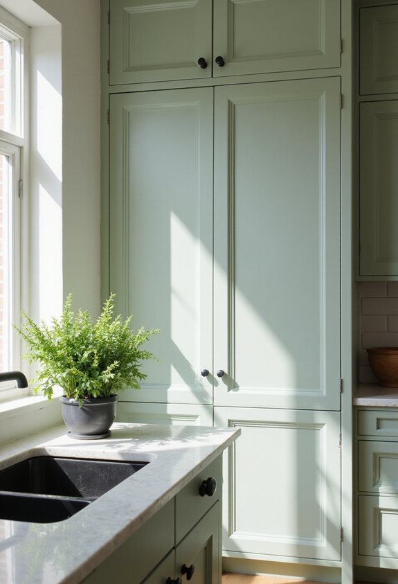 sage green with black chic