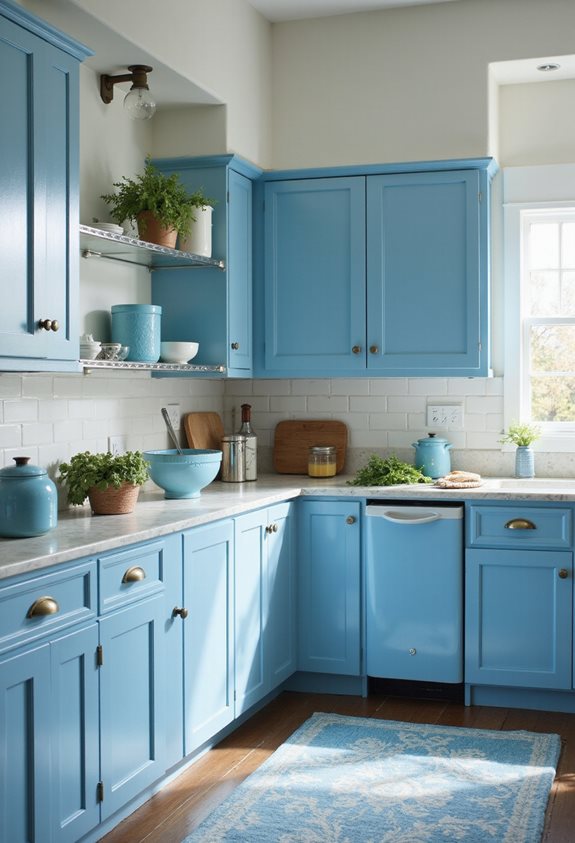 sky blue kitchen makeover