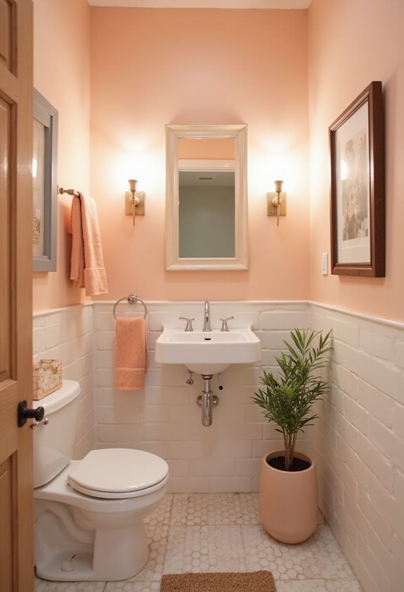 soft peach bathroom warmth
