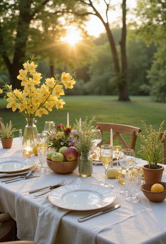 spring brunch table styling