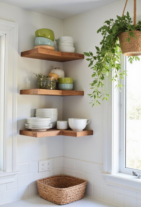 stylish functional open shelving