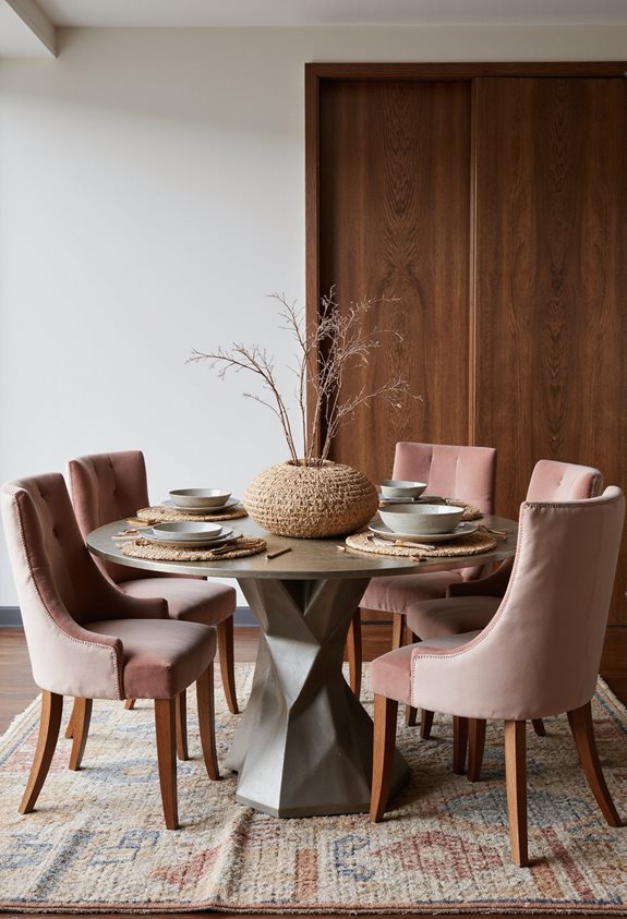 stylish texture contrast dining