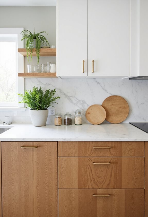 stylish two tone kitchen cabinets