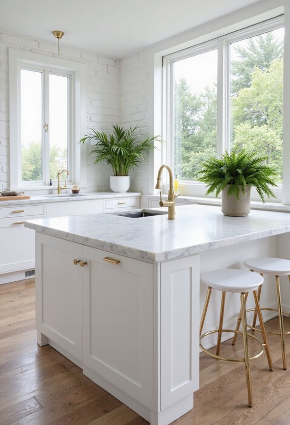 stylish white kitchen islands