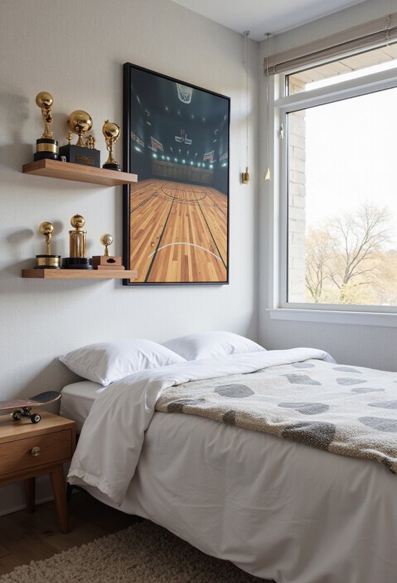 subtle sports room decor